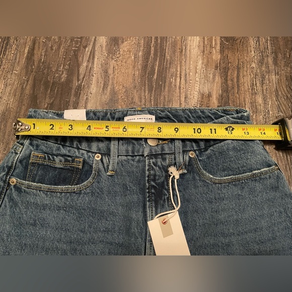 Good American Good Boy High Waist Distressed Nonstretch Jeans, NWT - Picture 12 of 16